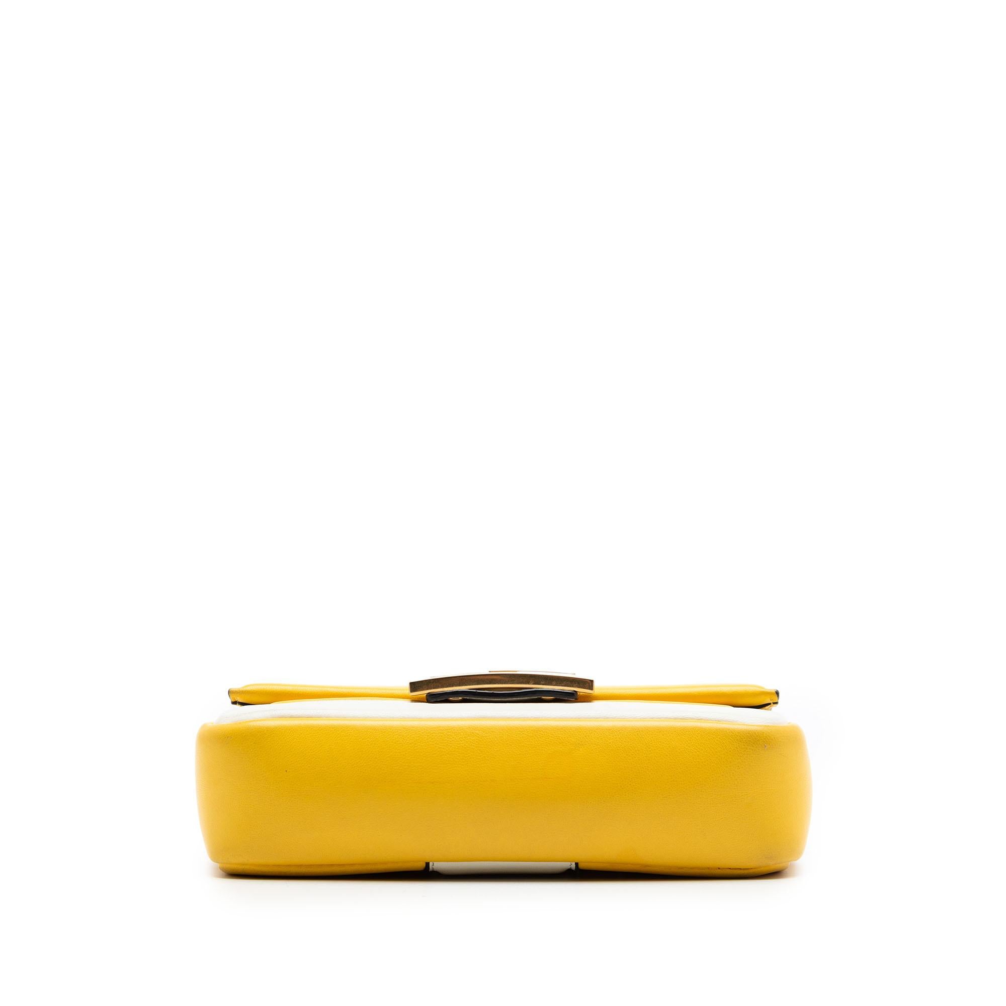 Fendi Mini Bicolor Nappa Apolo Chain Baguette Shoulder Bag