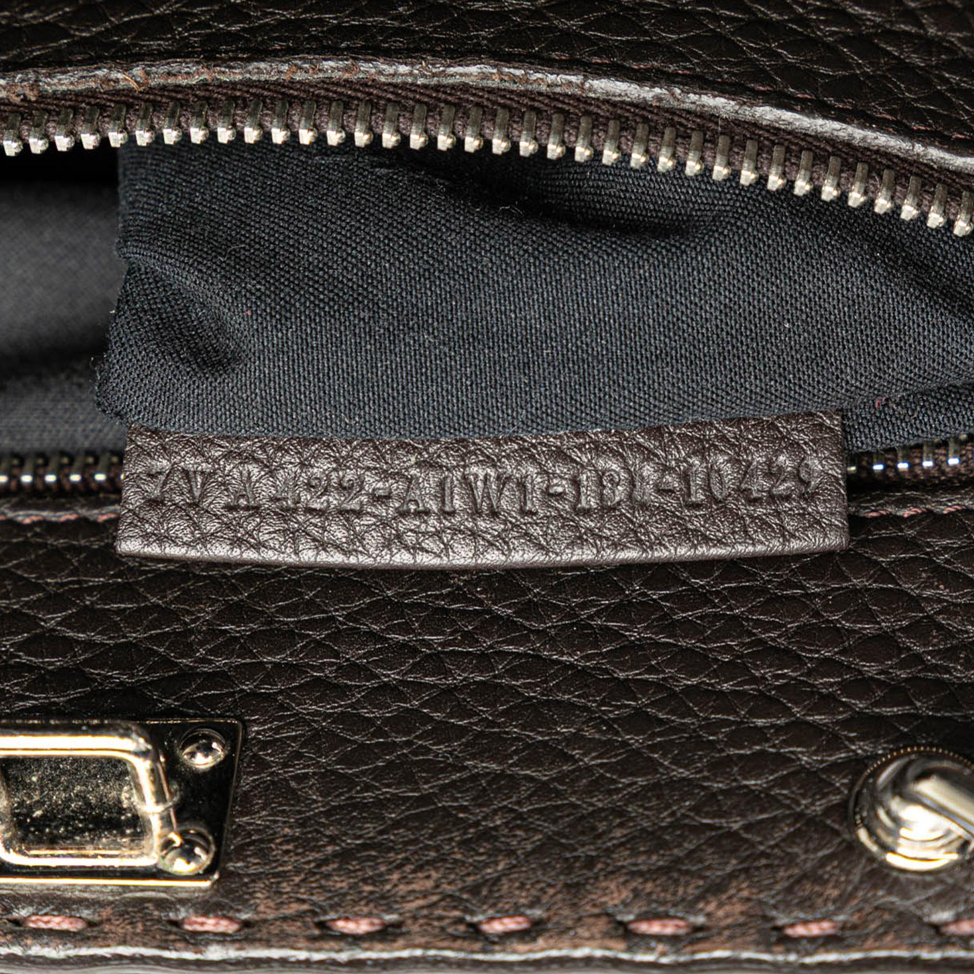 Fendi Mini Calfskin Romano Selleria Peekaboo Iconic Fit Satchel