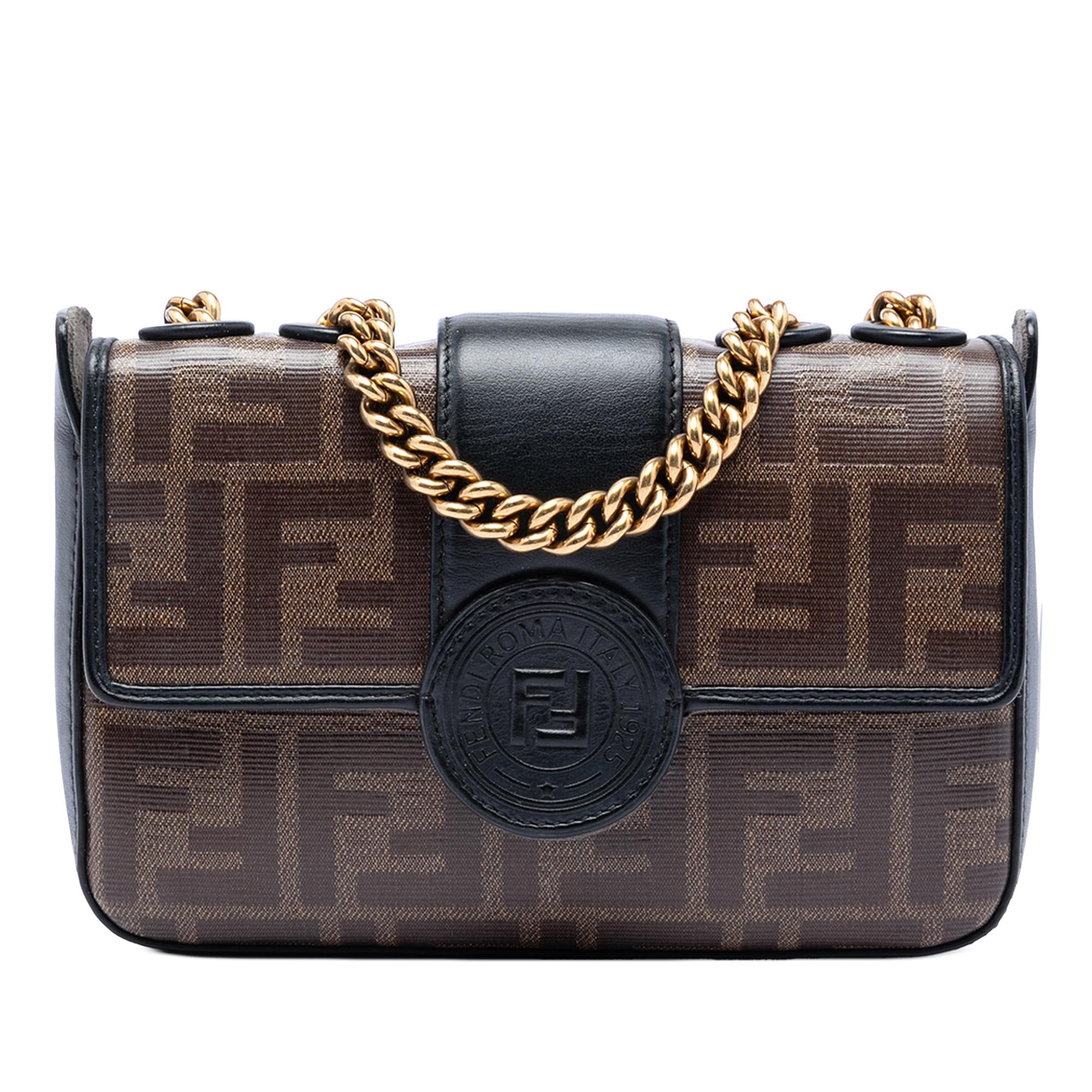 Fendi Mini FF 1974 Glazed Fabric Stamp Patch Crossbody