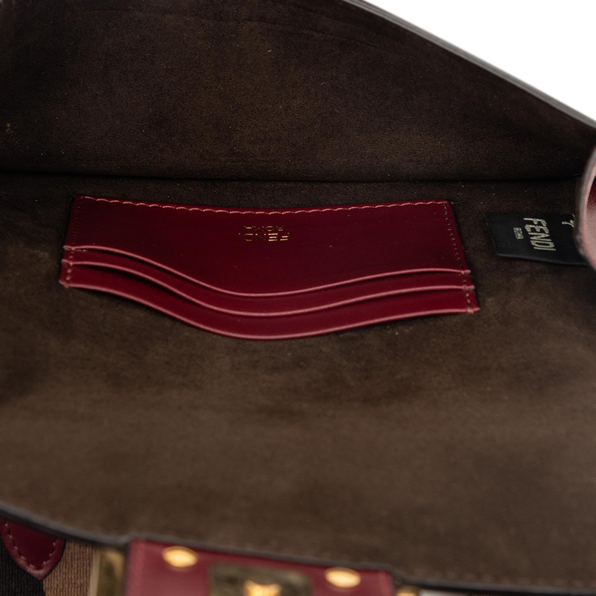 Fendi Mini Leather Flat Baguette Crossbody