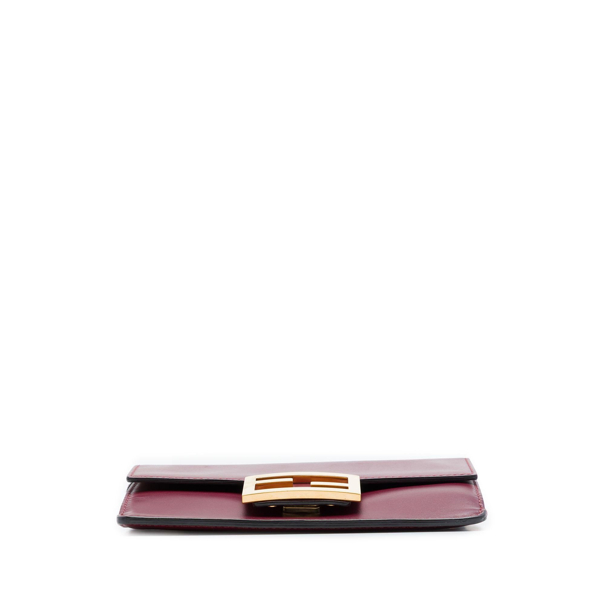 Fendi Mini Leather Flat Baguette Crossbody