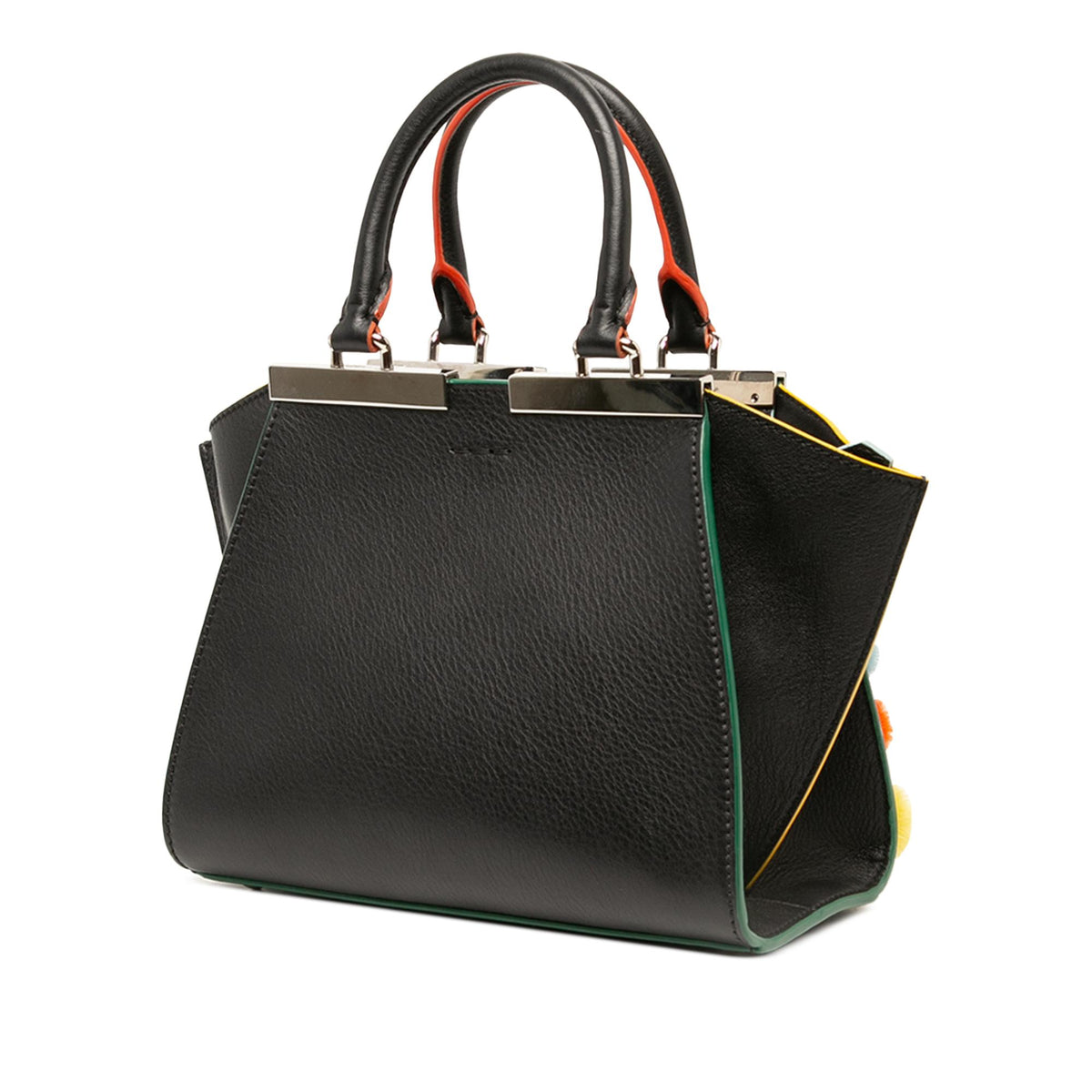 Fendi Mini Leather Pom Pom 3Jours Satchel