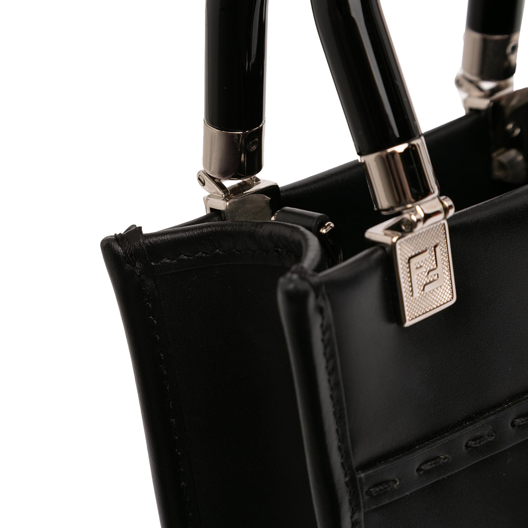 Fendi Mini Leather Sunshine Shopper Tote