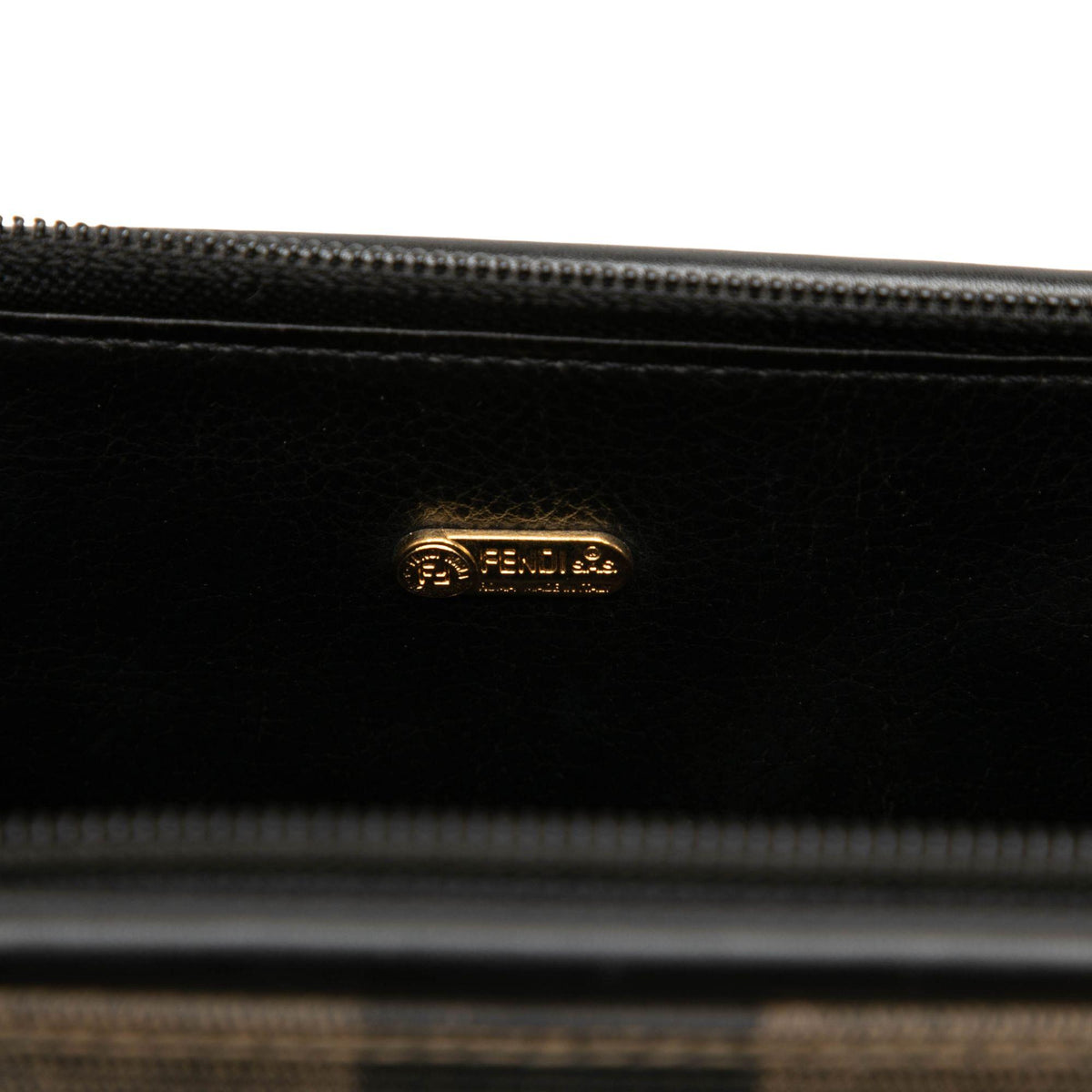 Fendi Mini Pequin Coated Canvas Convertible Boston Bag