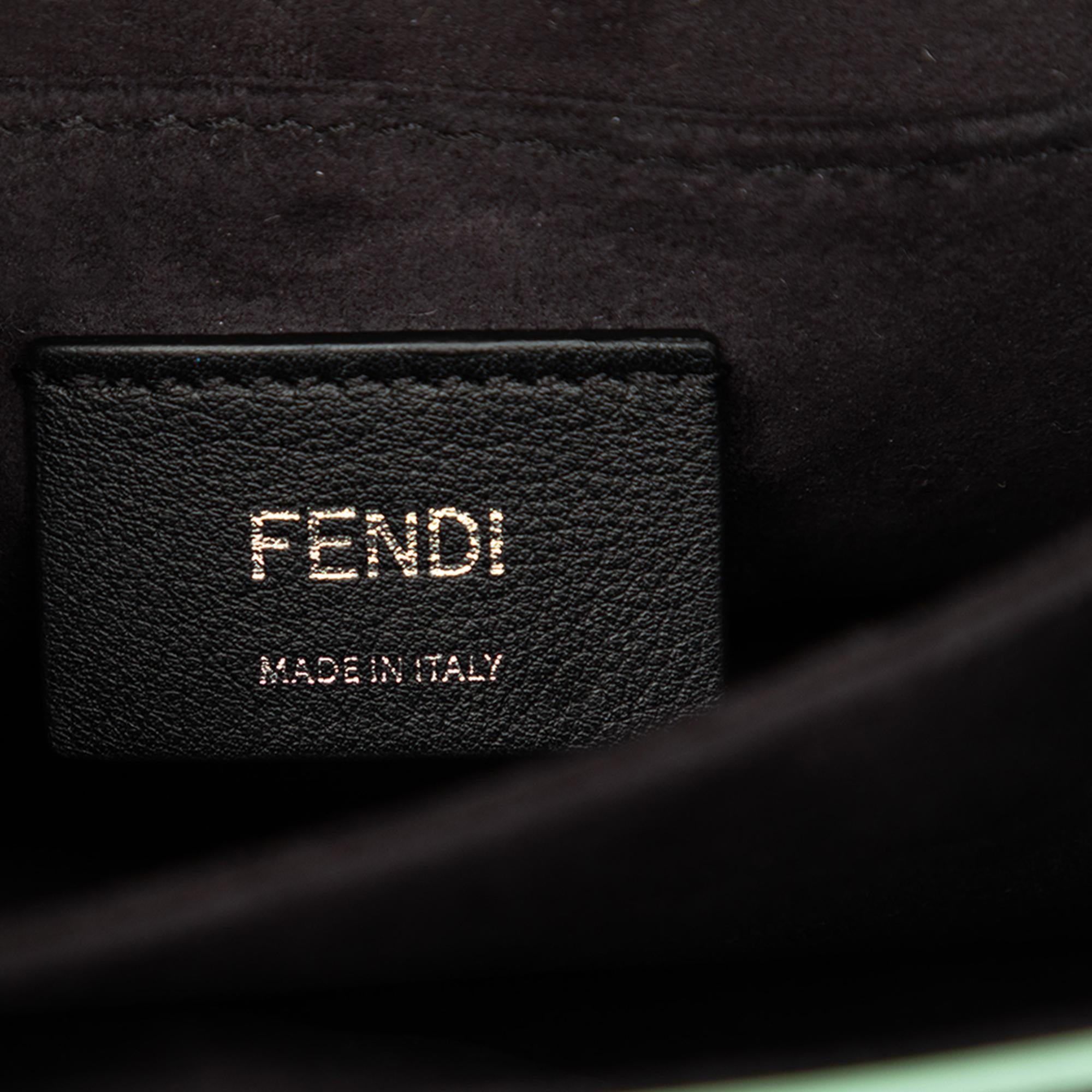 Fendi Mini Scalloped Leather and Acrylic Studs Kan I Crossbody