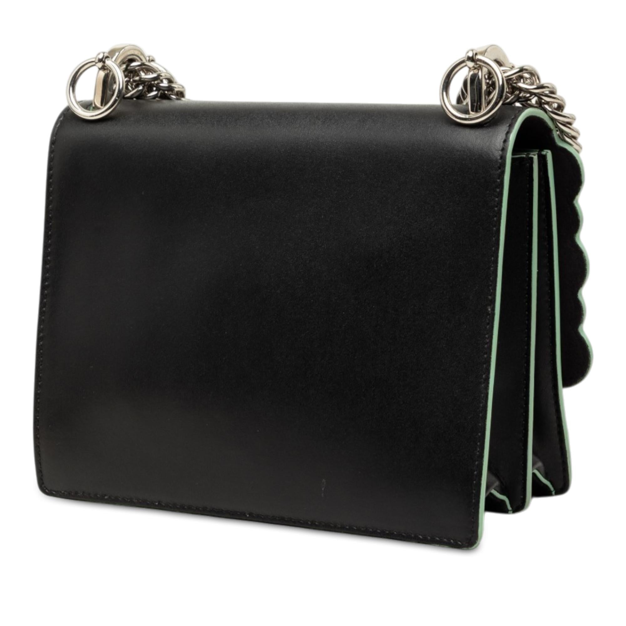 Fendi Mini Scalloped Leather and Acrylic Studs Kan I Crossbody
