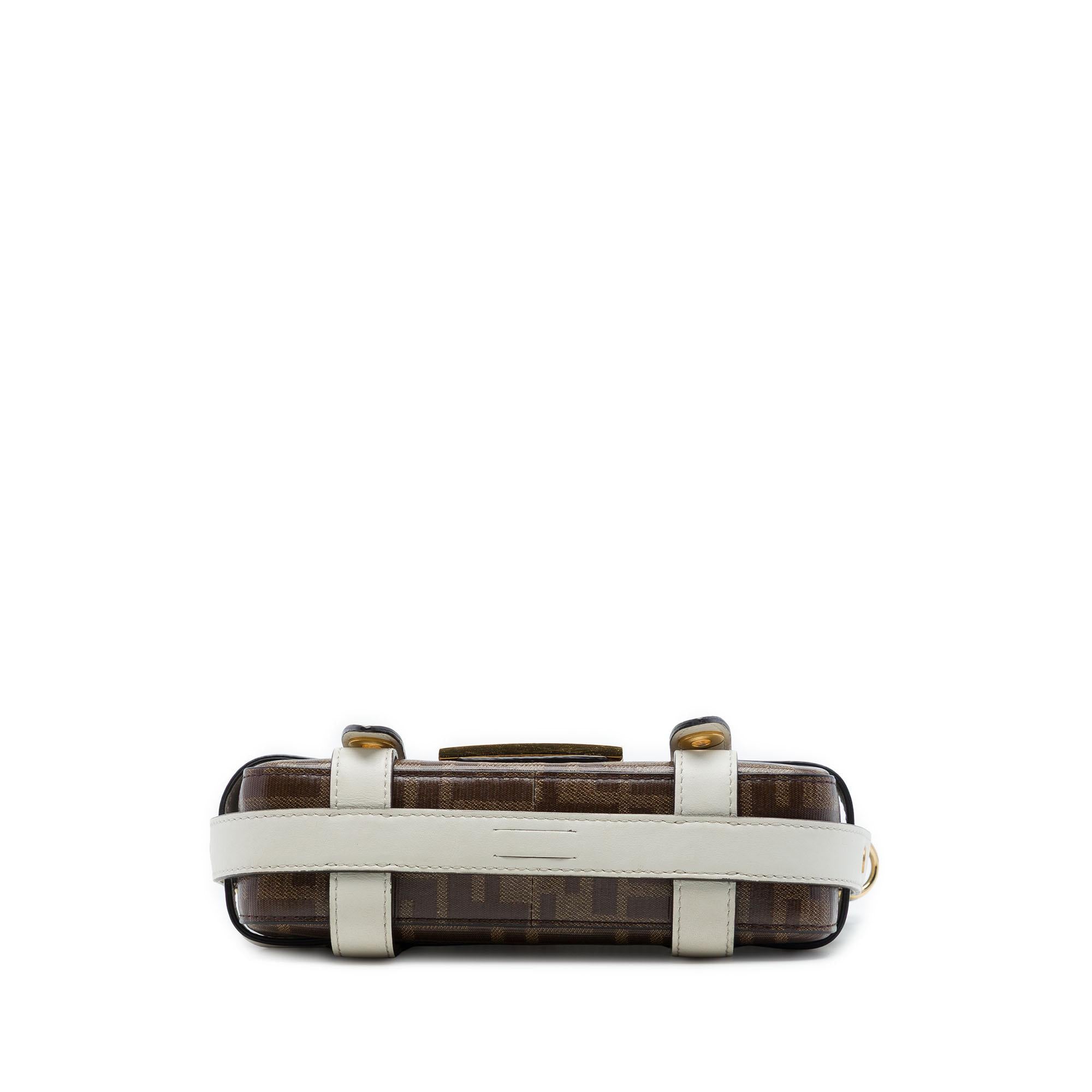 Fendi Mini Zucca Coated Canvas Cage Baguette Satchel