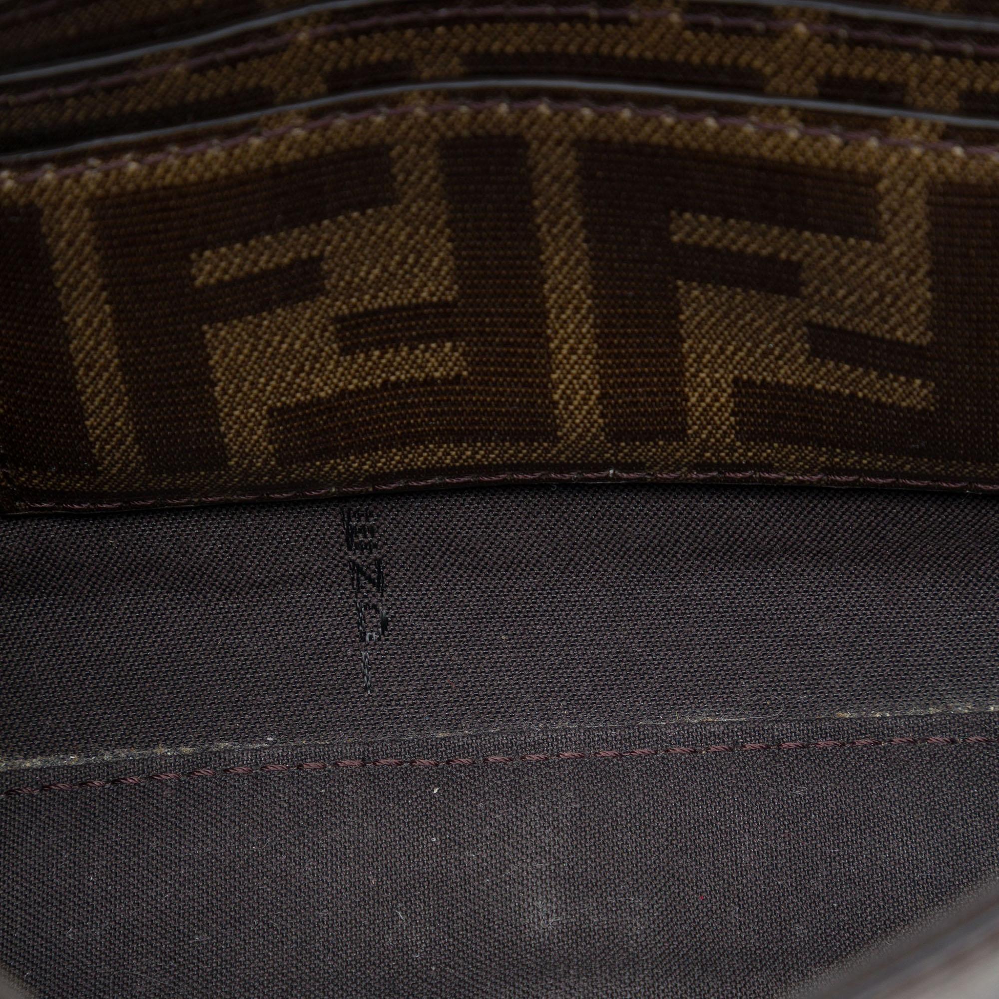 Fendi Mini Zucca Coated Canvas Cage Baguette Satchel