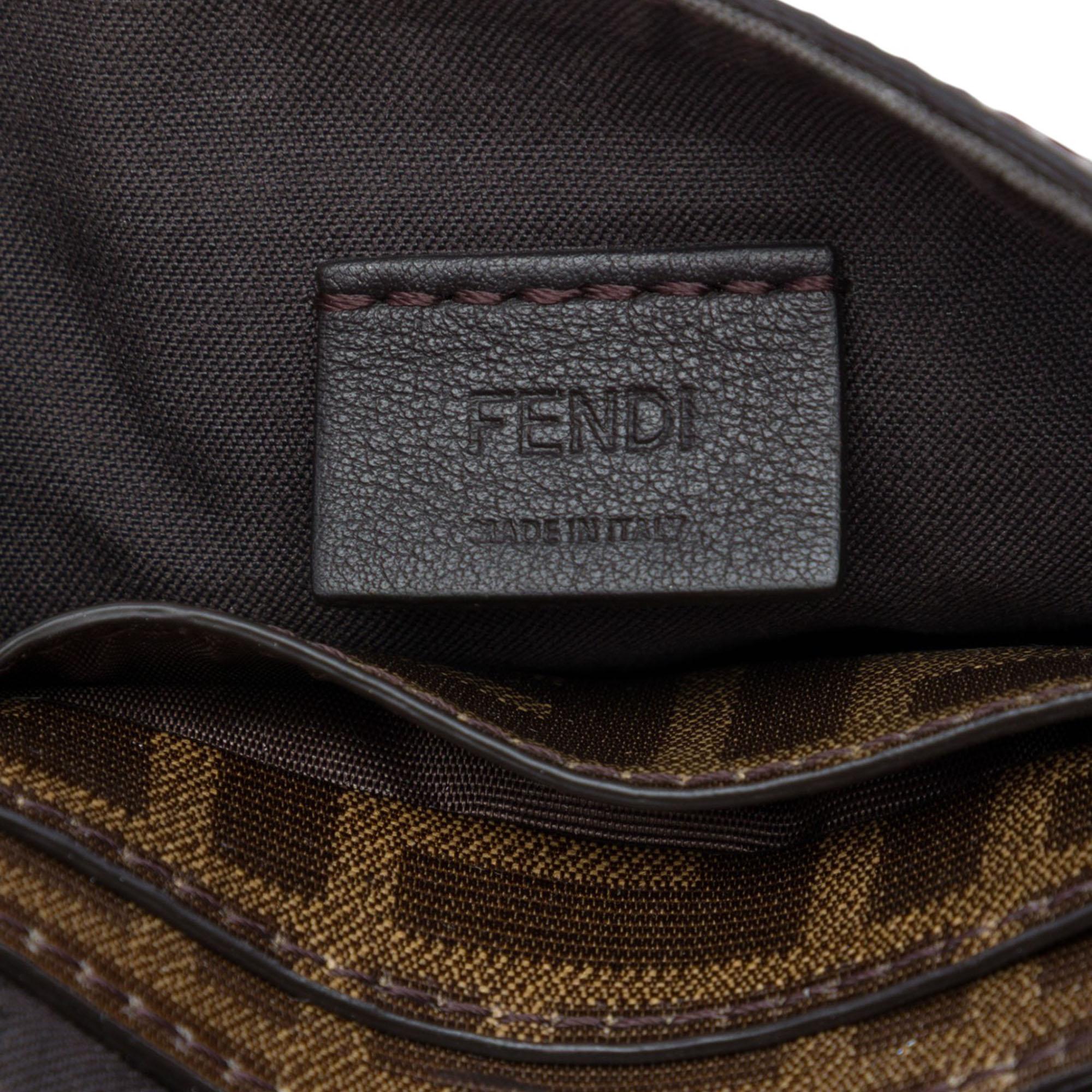 Fendi Mini Zucca Coated Canvas Cage Baguette Satchel