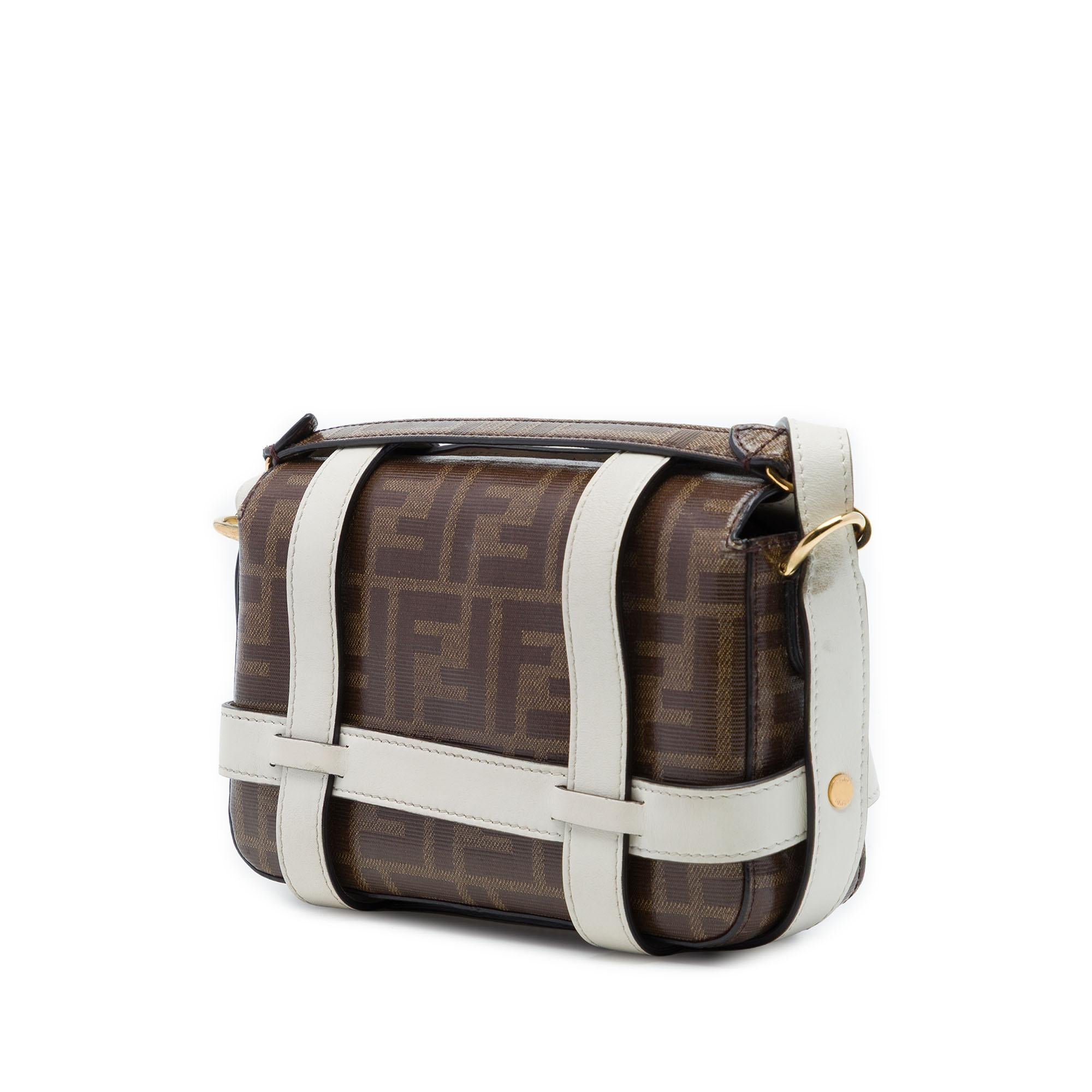 Fendi Mini Zucca Coated Canvas Cage Baguette Satchel