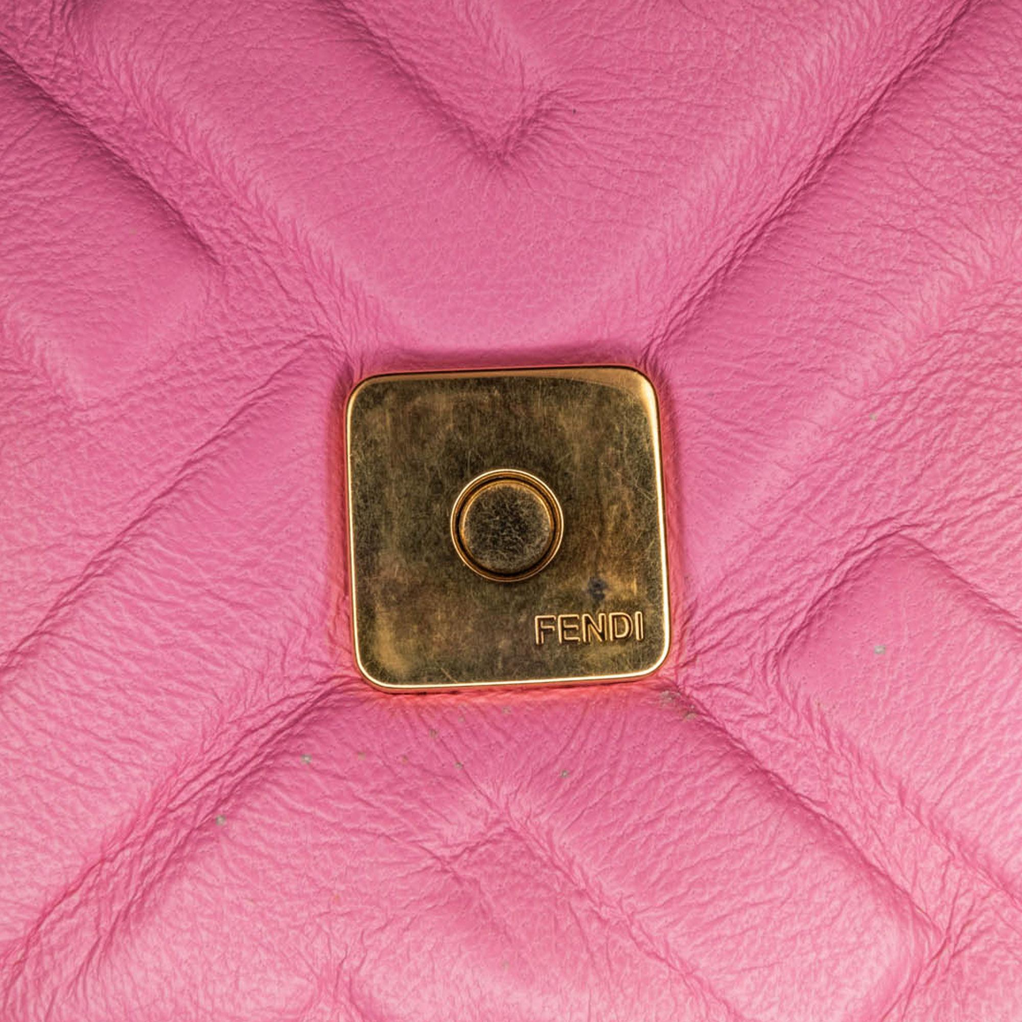 Fendi Mini Zucca Embossed Baguette Satchel
