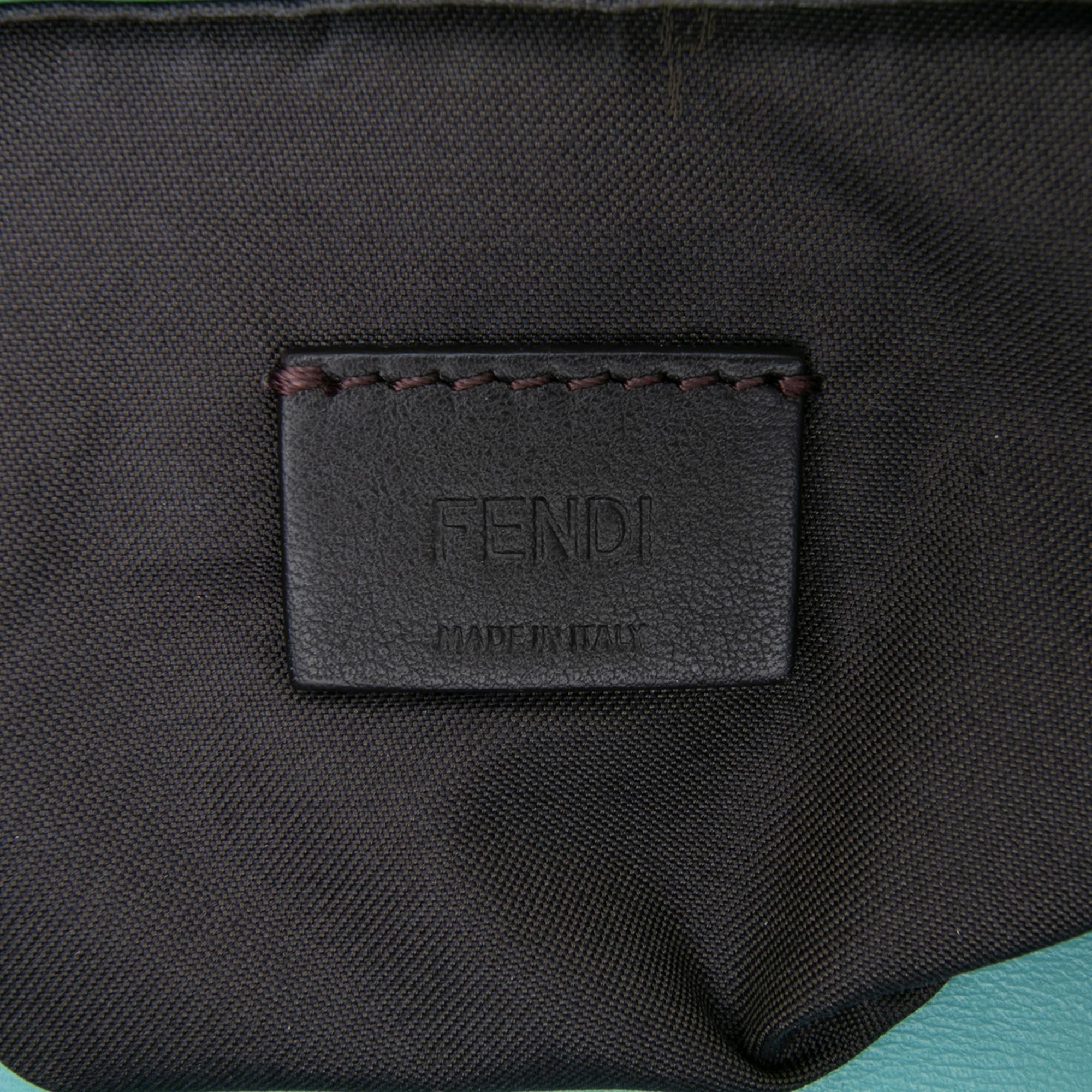Fendi Mini Zucca Embossed Leather Baguette Satchel