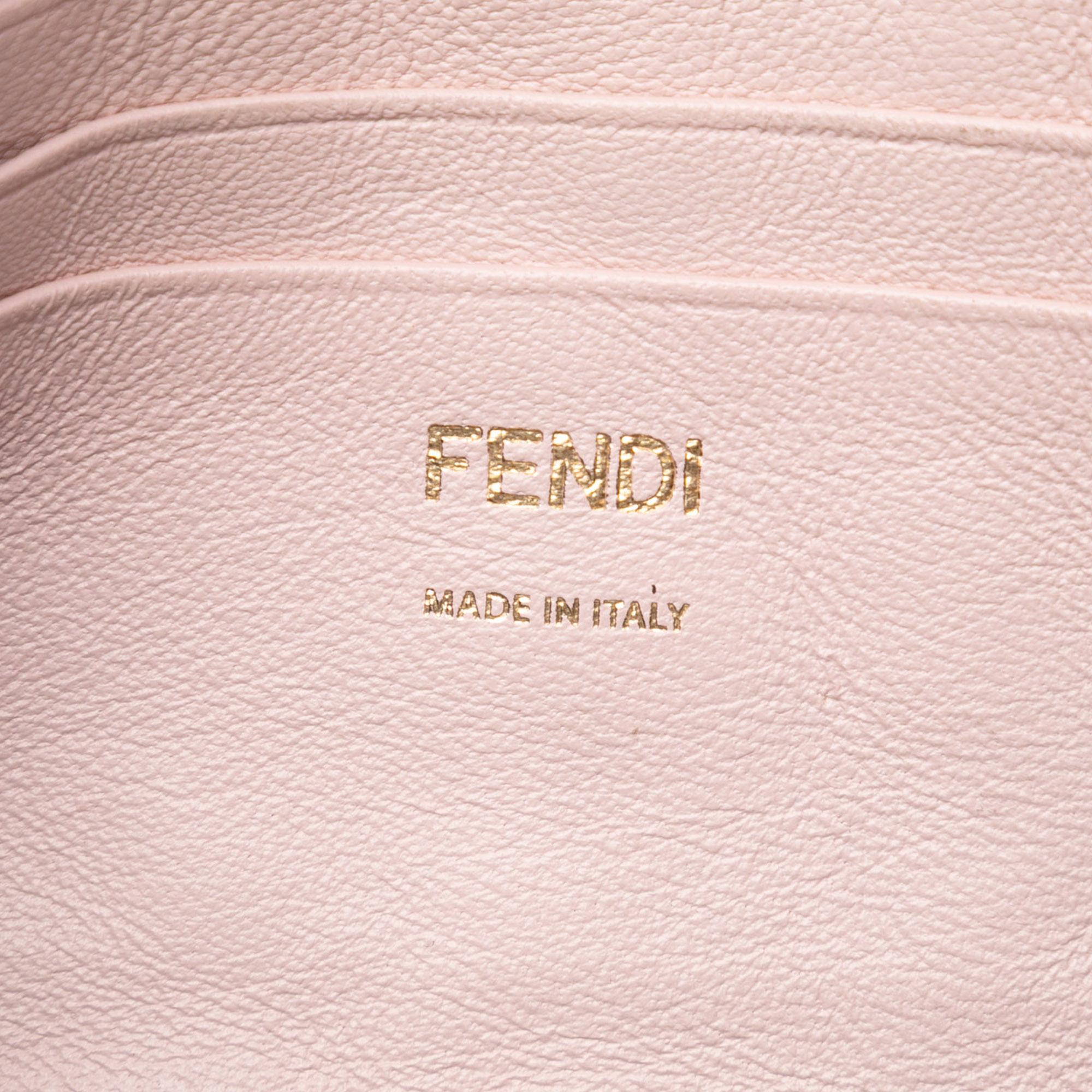 Fendi Mini Zucca Embossed Leather Baguette Satchel