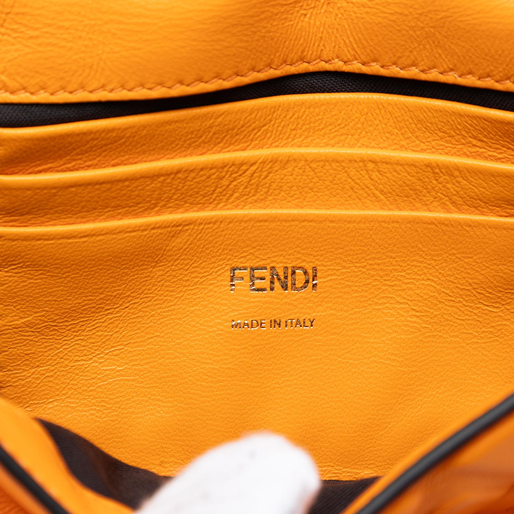 Fendi Mini Zucca Embossed Leather Baguette Satchel