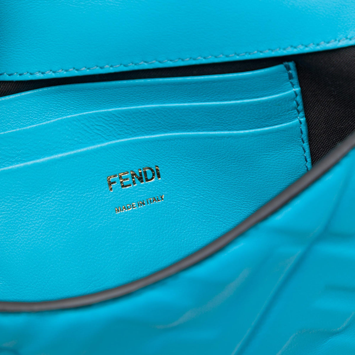 Fendi Mini Zucca Embossed Leather Baguette Satchel