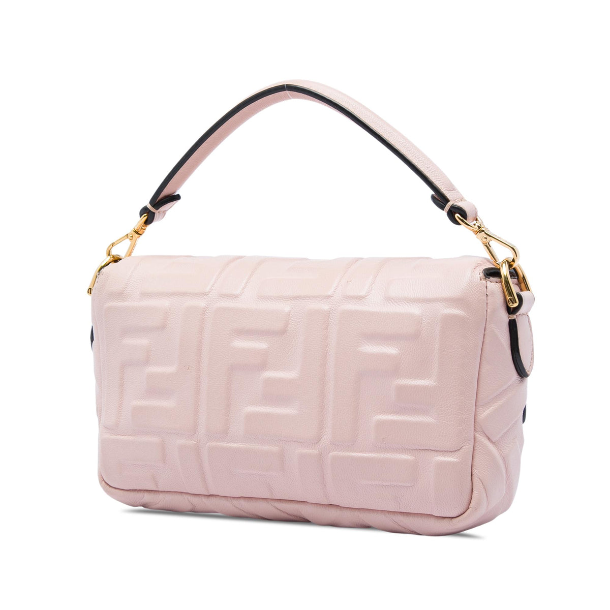 Fendi Mini Zucca Embossed Leather Baguette Satchel