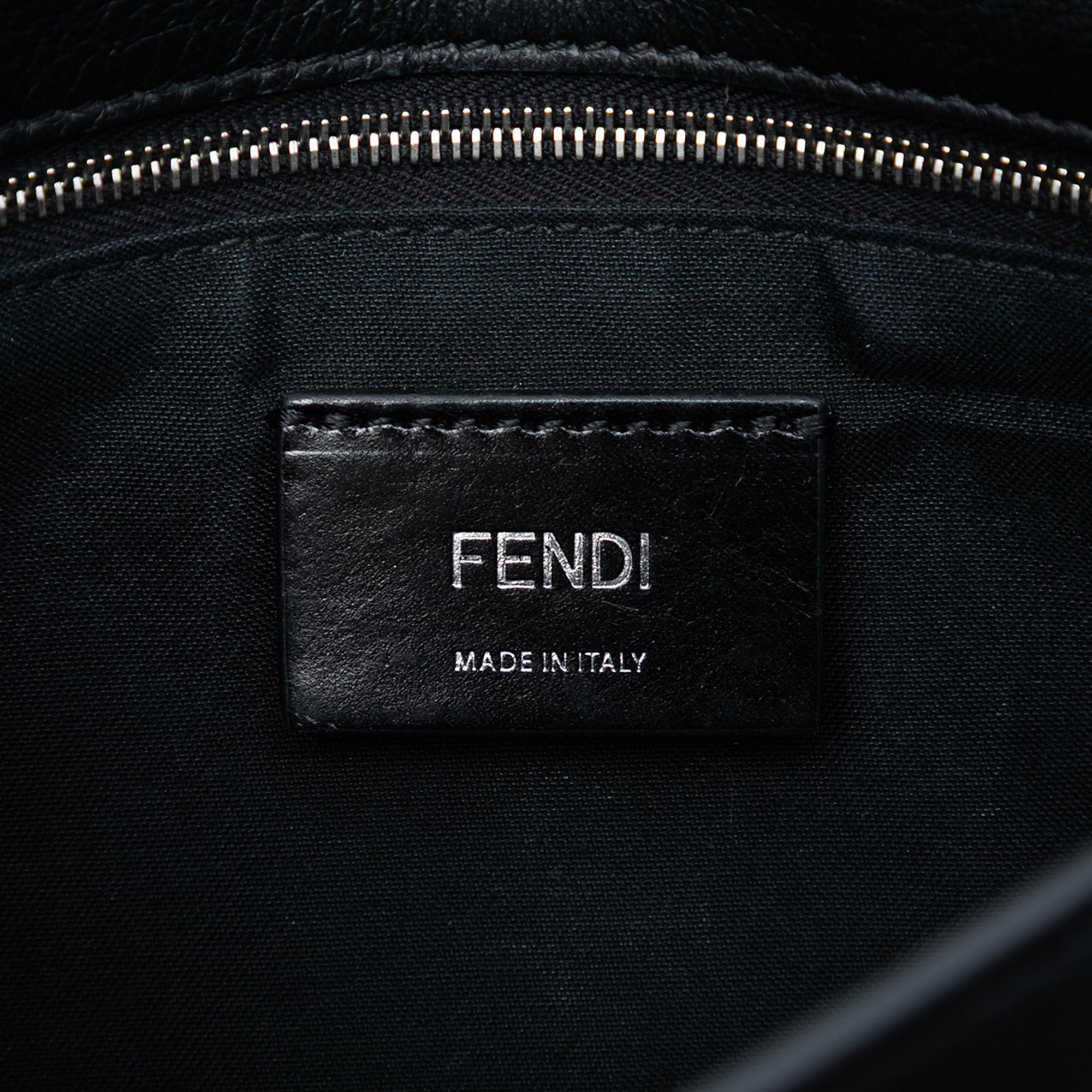 Fendi Mini Zucca Embossed Nappa Expandable Flap Crossbody