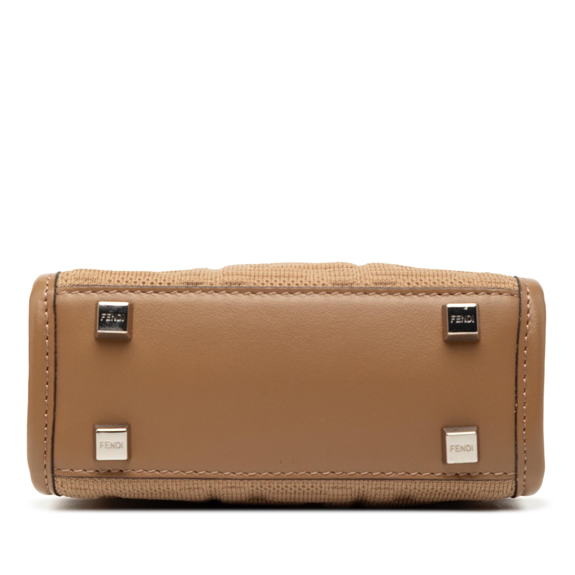 Fendi Mini Zucca Embossed Technical Fabric  Sunshine Shopper Tote
