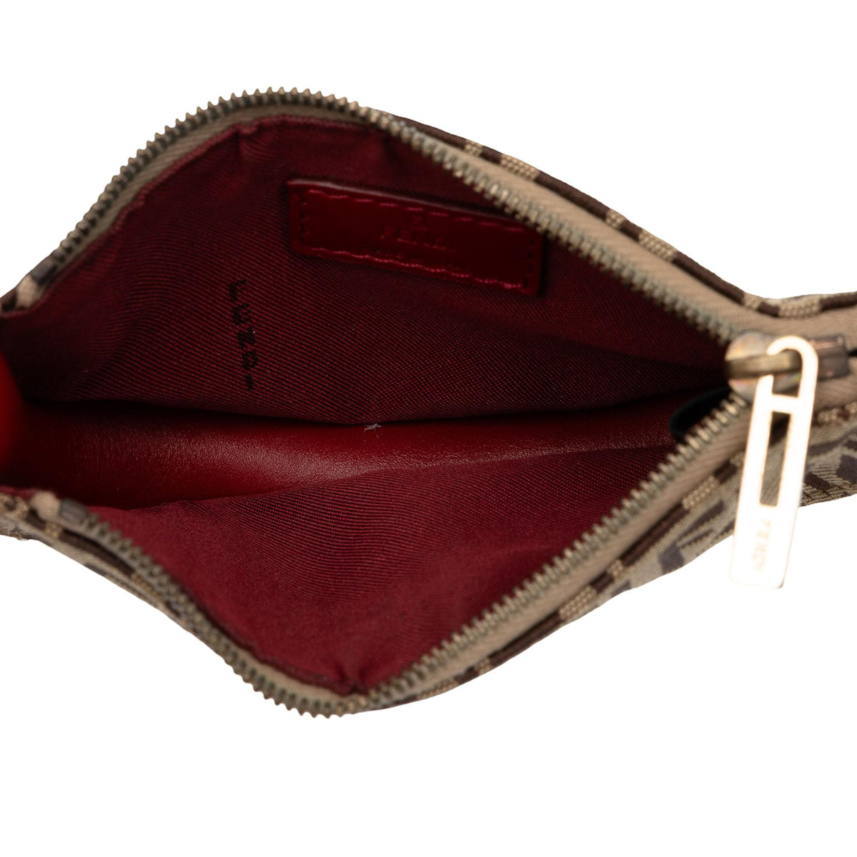Fendi Mini Zucchino Canvas Half Moon Handbag