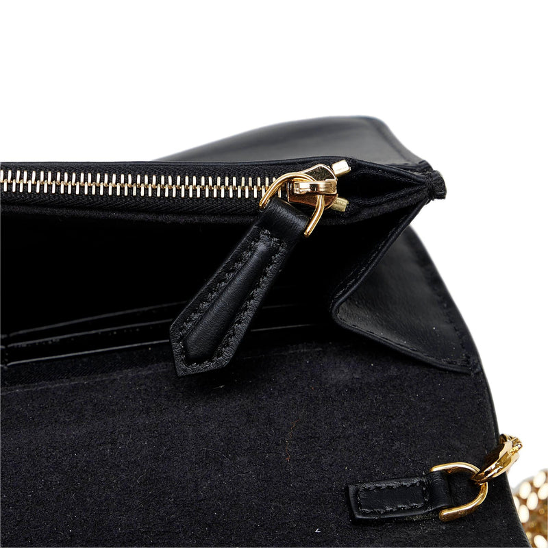 Fendi Velvet Wallet on Chain in Black