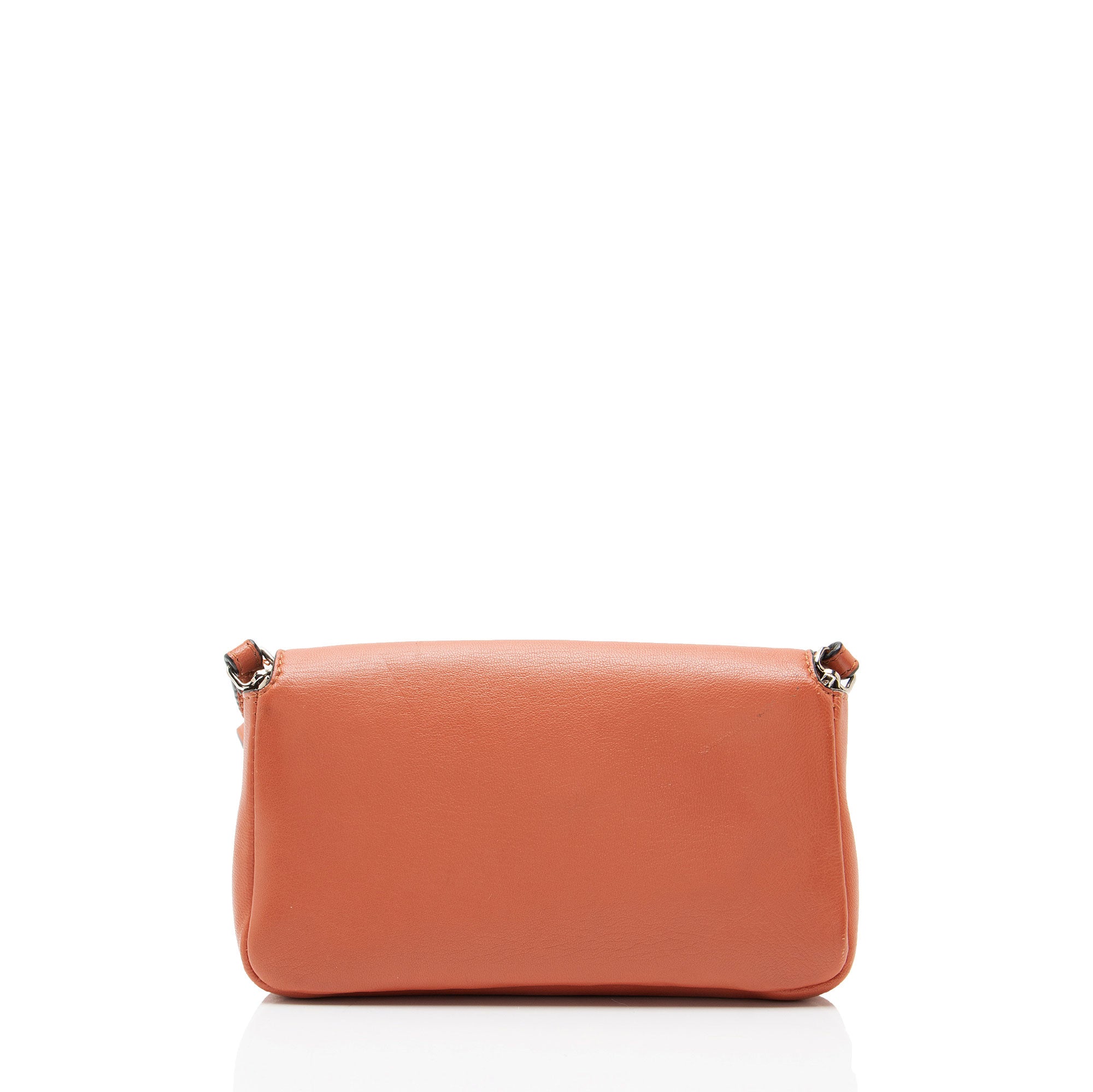 Fendi Nappa Leather Fox Fur Crystal Micro Buggie Baguette Bag