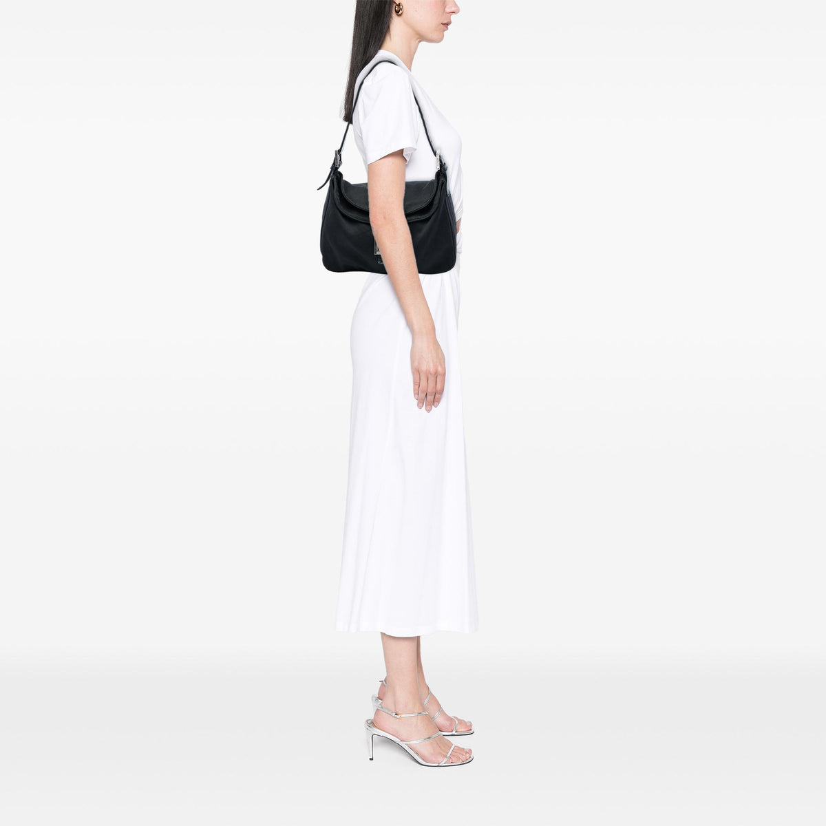Fendi Neoprene Double Flap Shoulder Bag