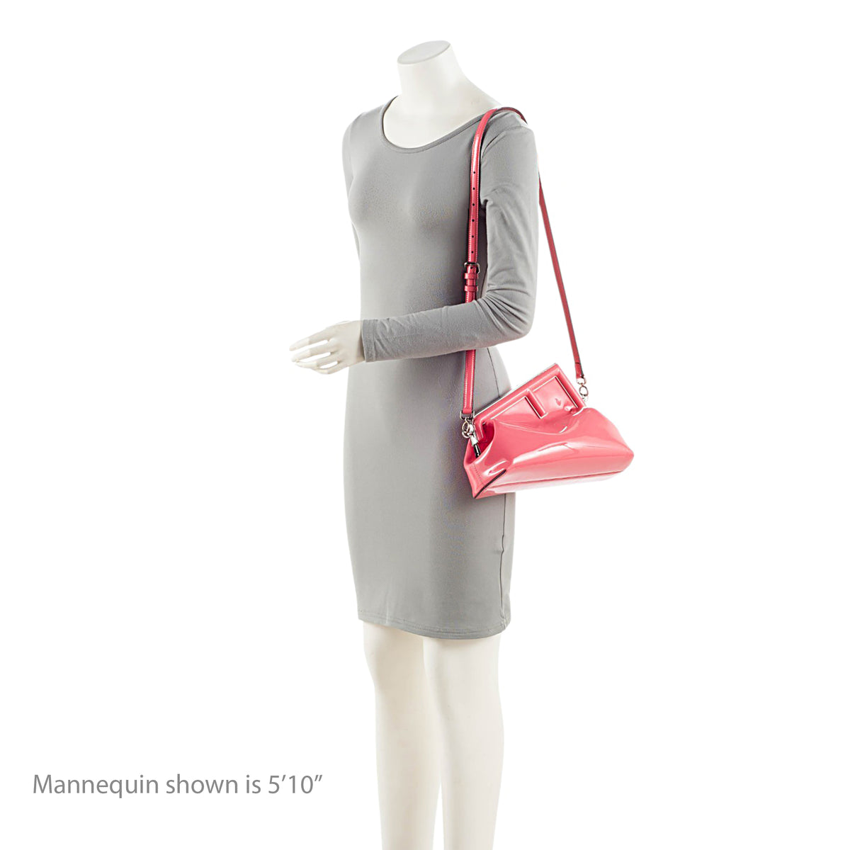 Fendi Patent Leather Fendi First Midi Shoulder Bag