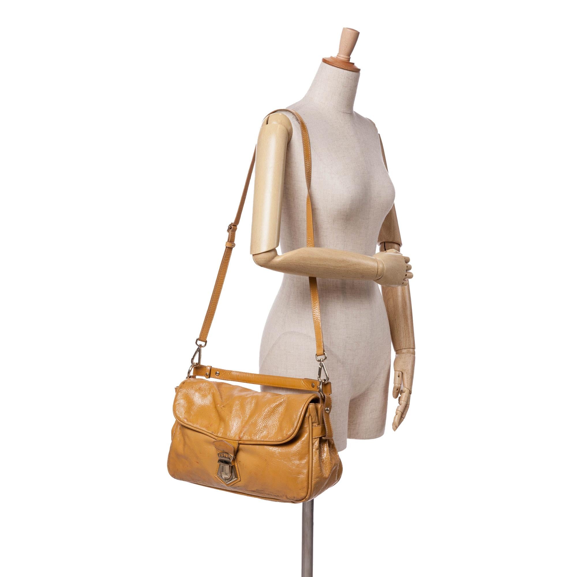Fendi Patent Leather Push Lock Satchel