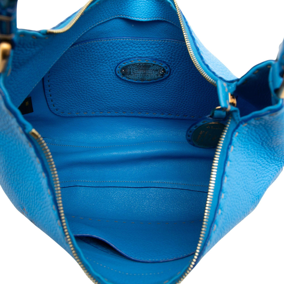 Fendi Pebbled Leather Selleria Shoulder Bag