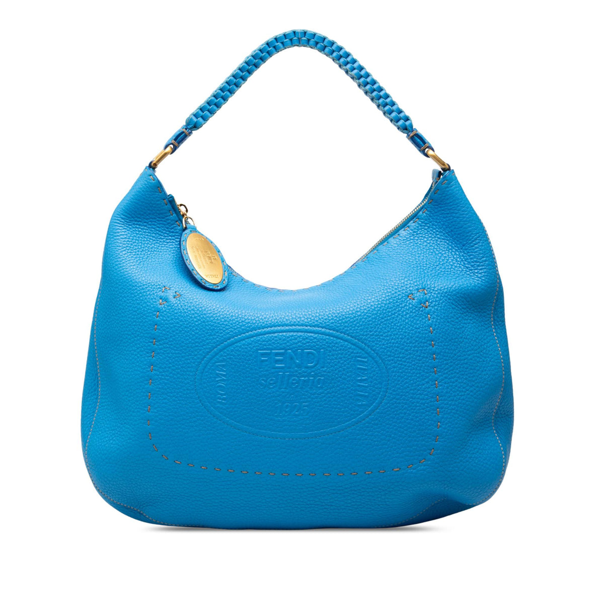 Fendi Pebbled Leather Selleria Shoulder Bag