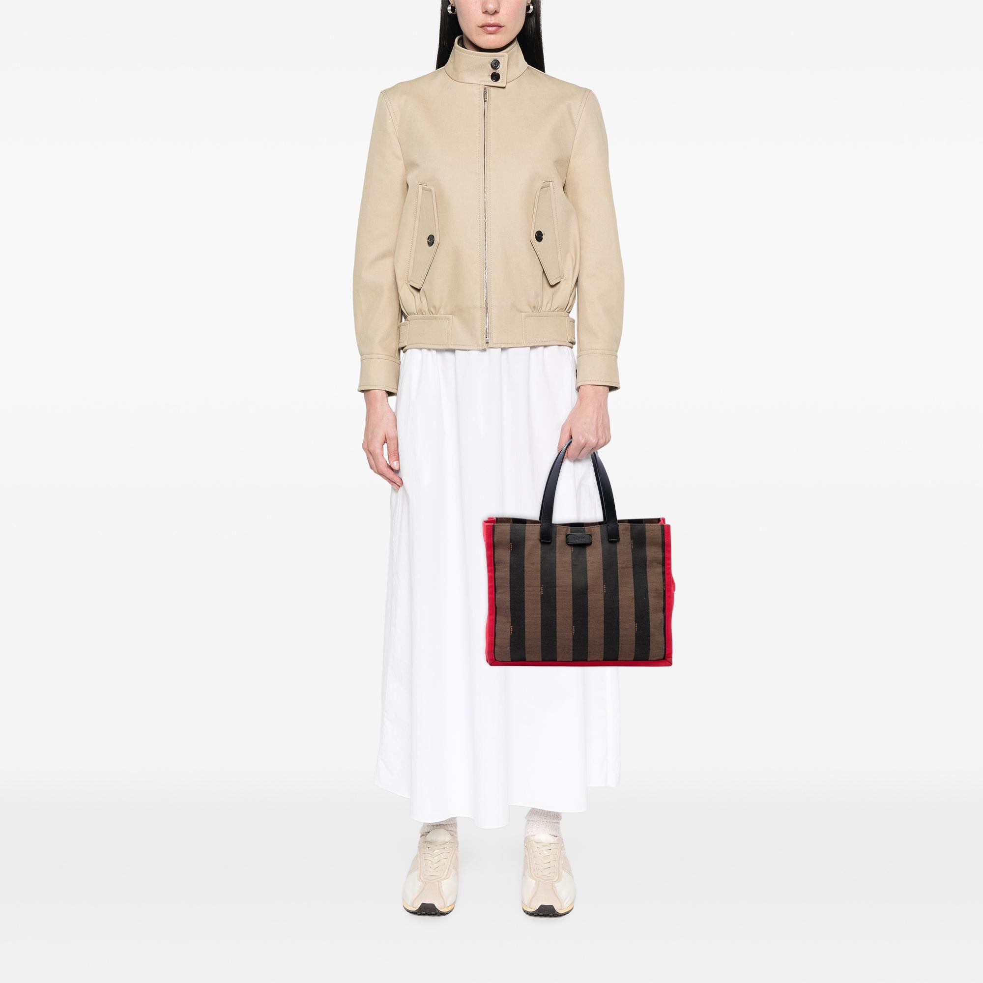Fendi Pequin Canvas Simply Shopping Tote