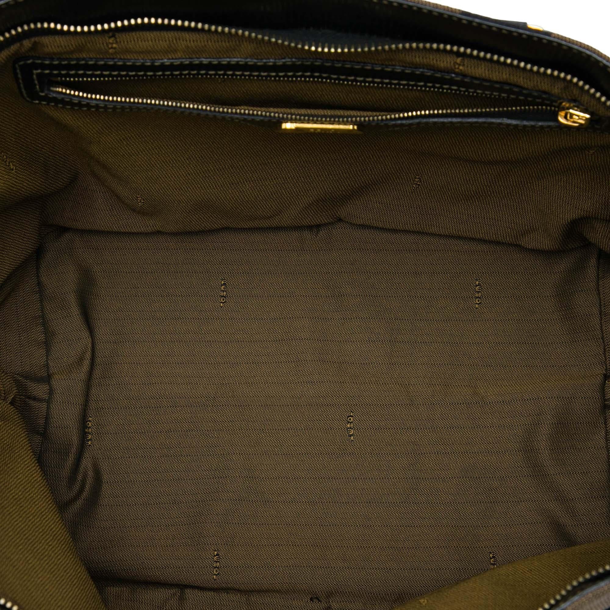 Fendi Pequin Canvas Tote