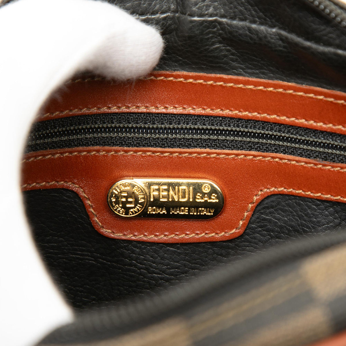 Fendi Pequin Coated Canvas Checkboard Crossbody