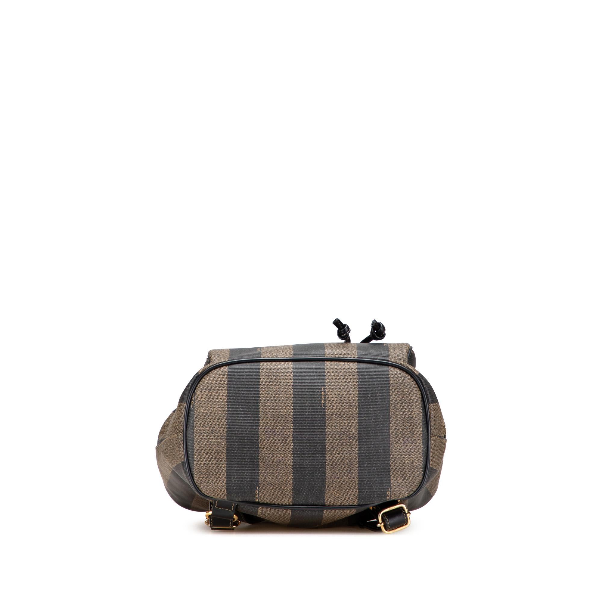 Fendi Pequin Coated Canvas Drawstring Backpack