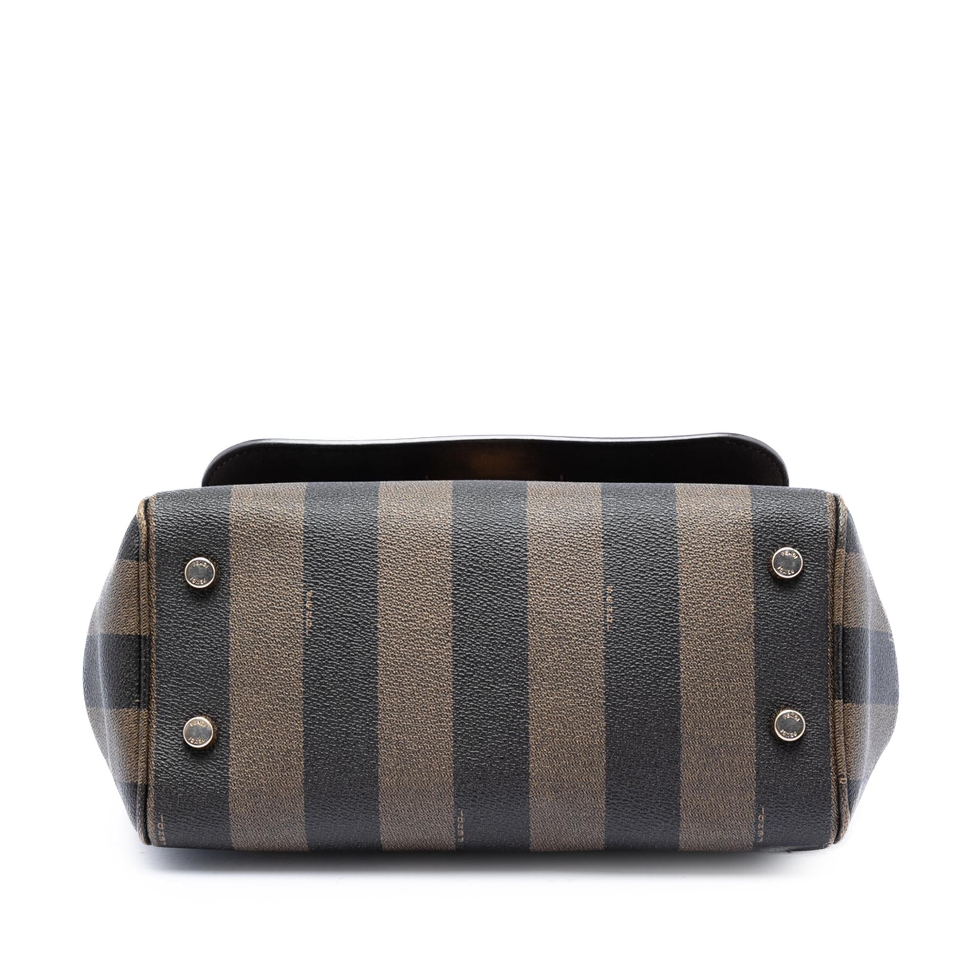 Fendi Pequin Coated Canvas and Leather Silvana Satchel
