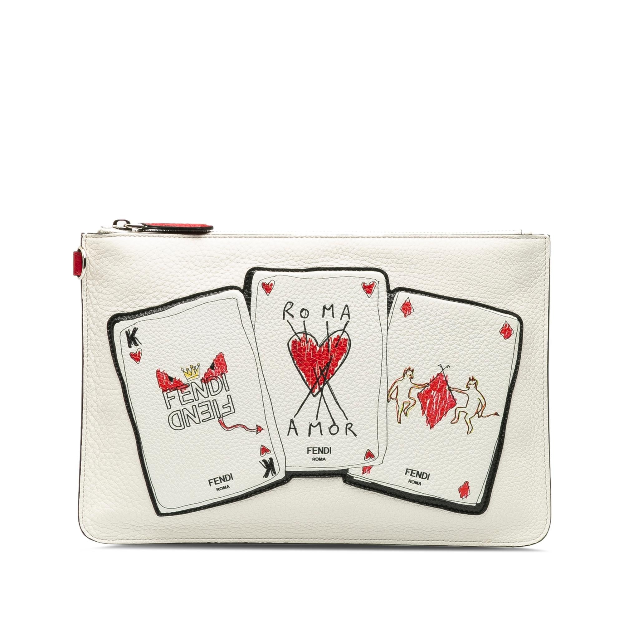 Fendi Roma Playing Cards Zip Clutch (SHG-34tr8x)