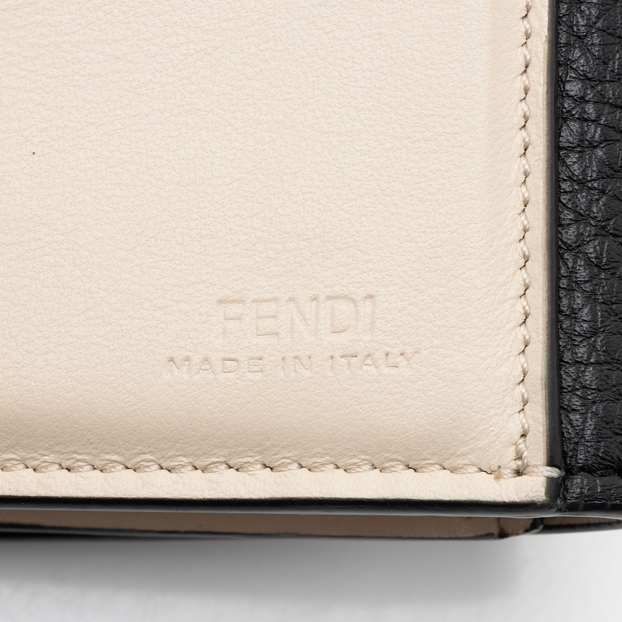 Fendi Selleria Leather Peekaboo Compact Wallet