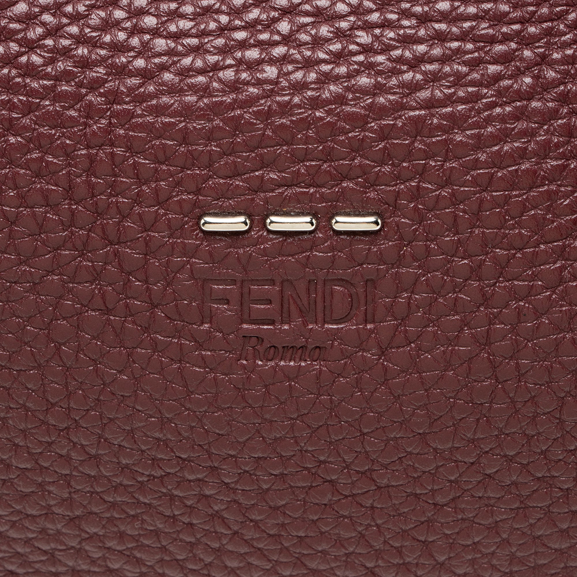 Fendi Selleria Leather Whipstitch Lei Boston Bag