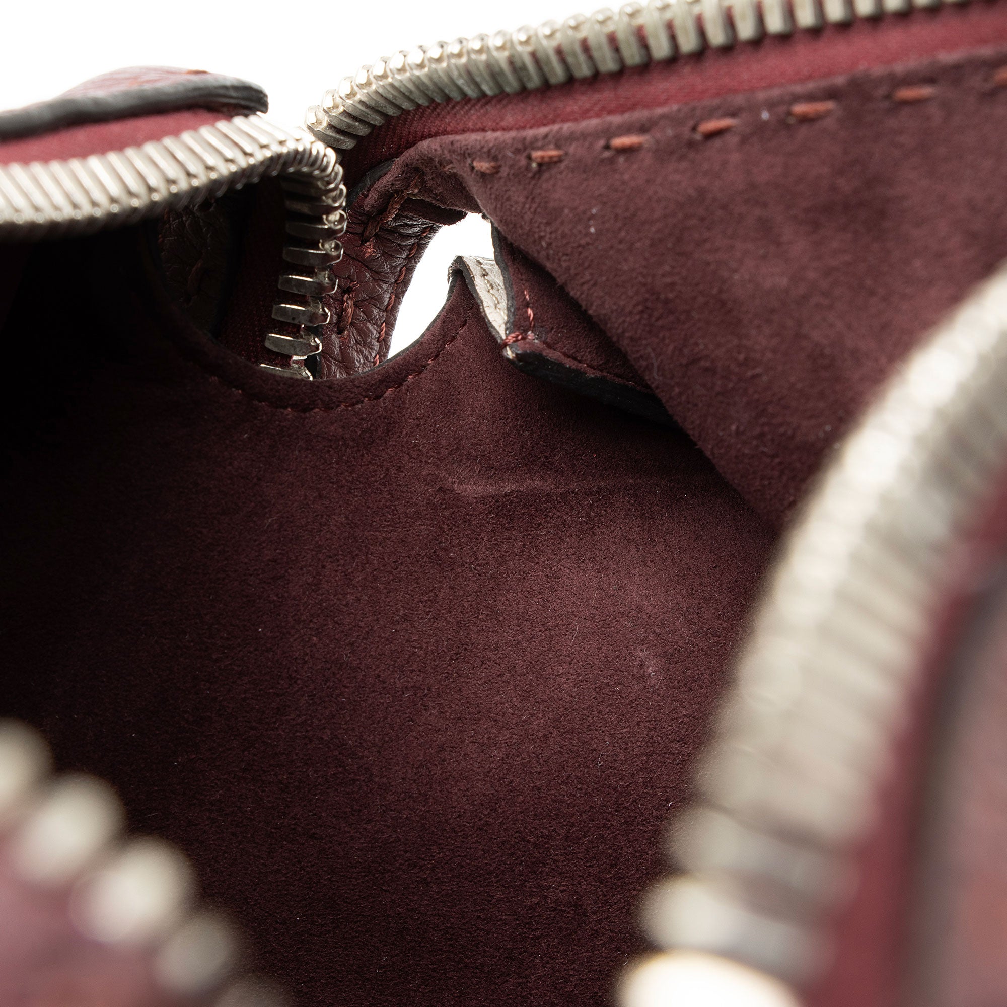Fendi Selleria Leather Whipstitch Lei Boston Bag