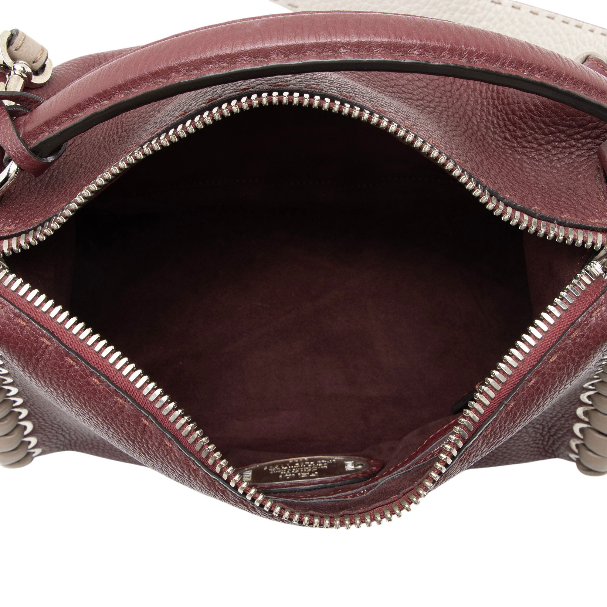 Fendi Selleria Leather Whipstitch Lei Boston Bag