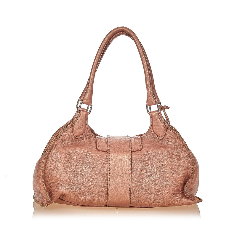 Fendi Selleria Sporty Leather Shoulder Bag (SHG-31796)