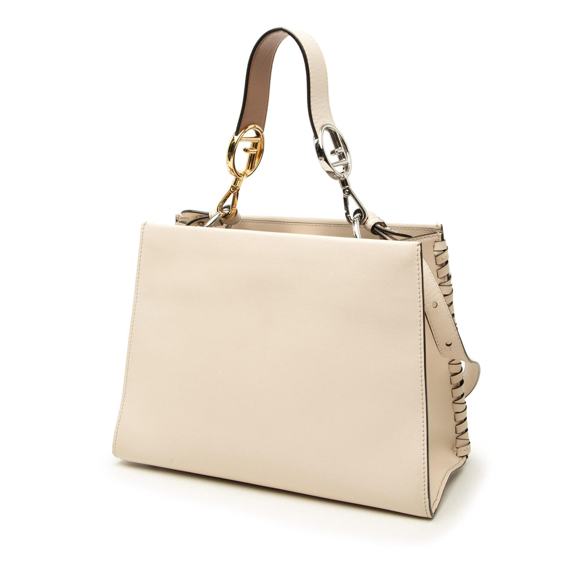 Fendi Small Bicolor Calfskin Whipstitch Runway Satchel