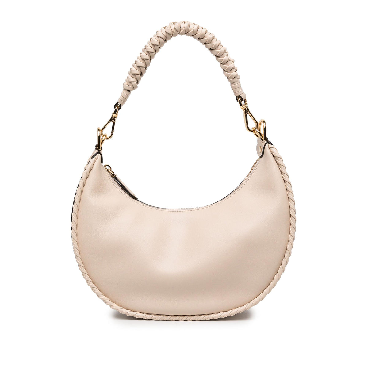 Fendi Small Leather Braided Fendigraphy Hobo