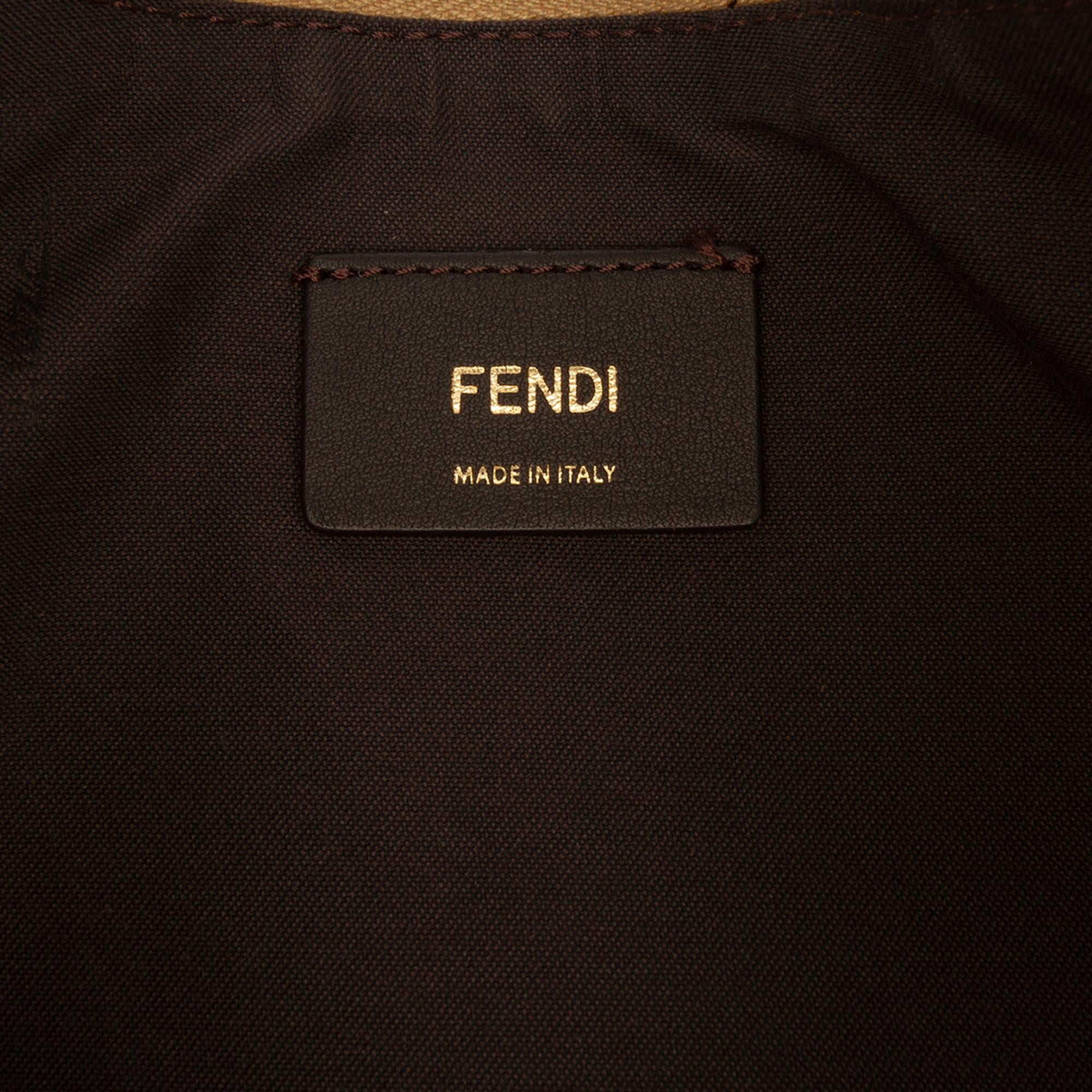 Fendi Small Metallic Leather Fendigraphy Hobo