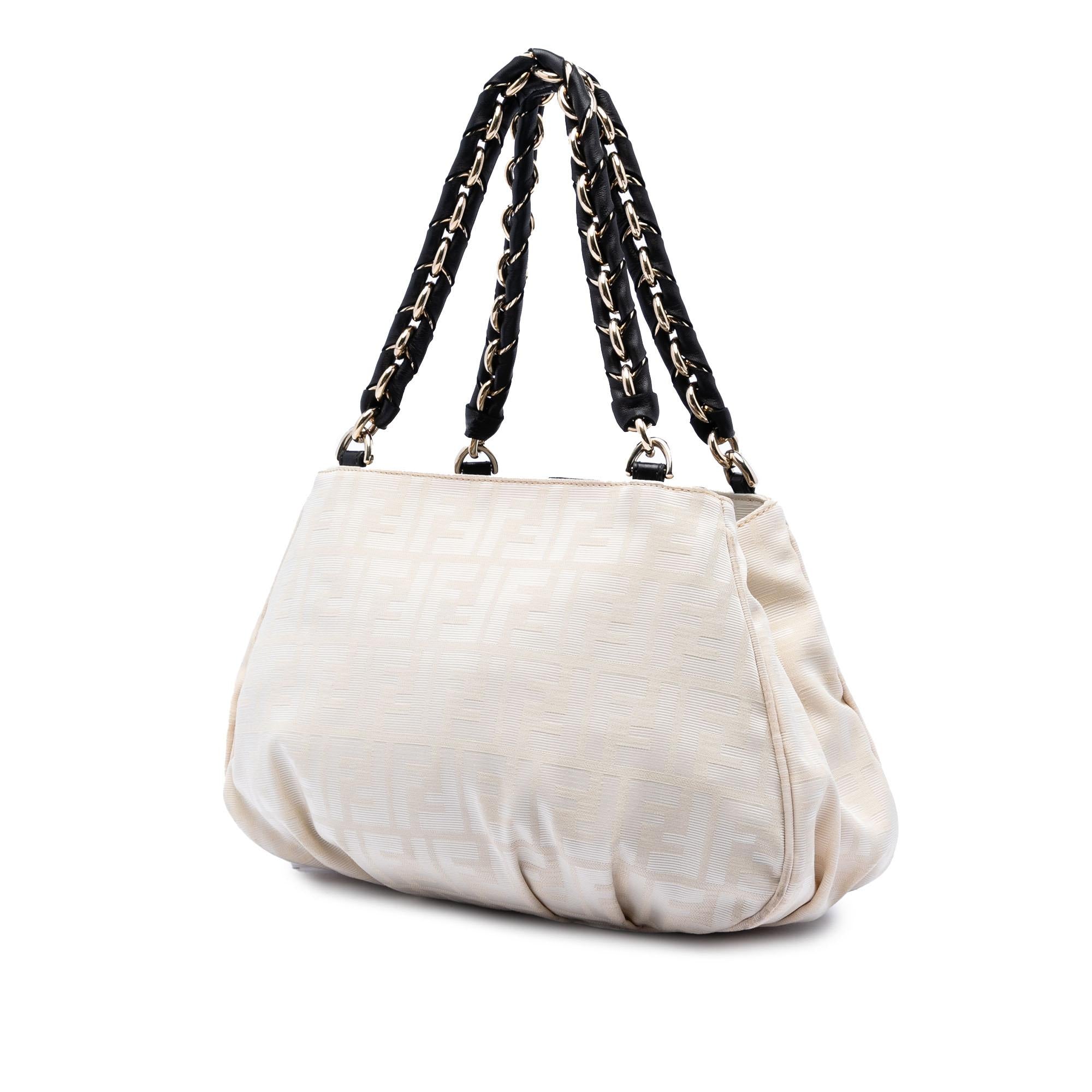 Fendi Small Zucca Canvas Mia Chain Tote