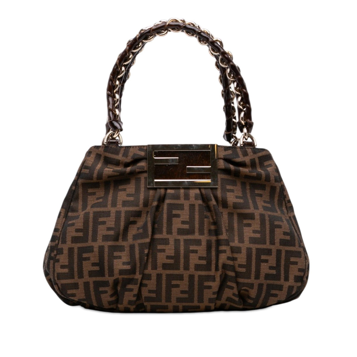 Fendi Small Zucca Canvas Mia Chain Tote