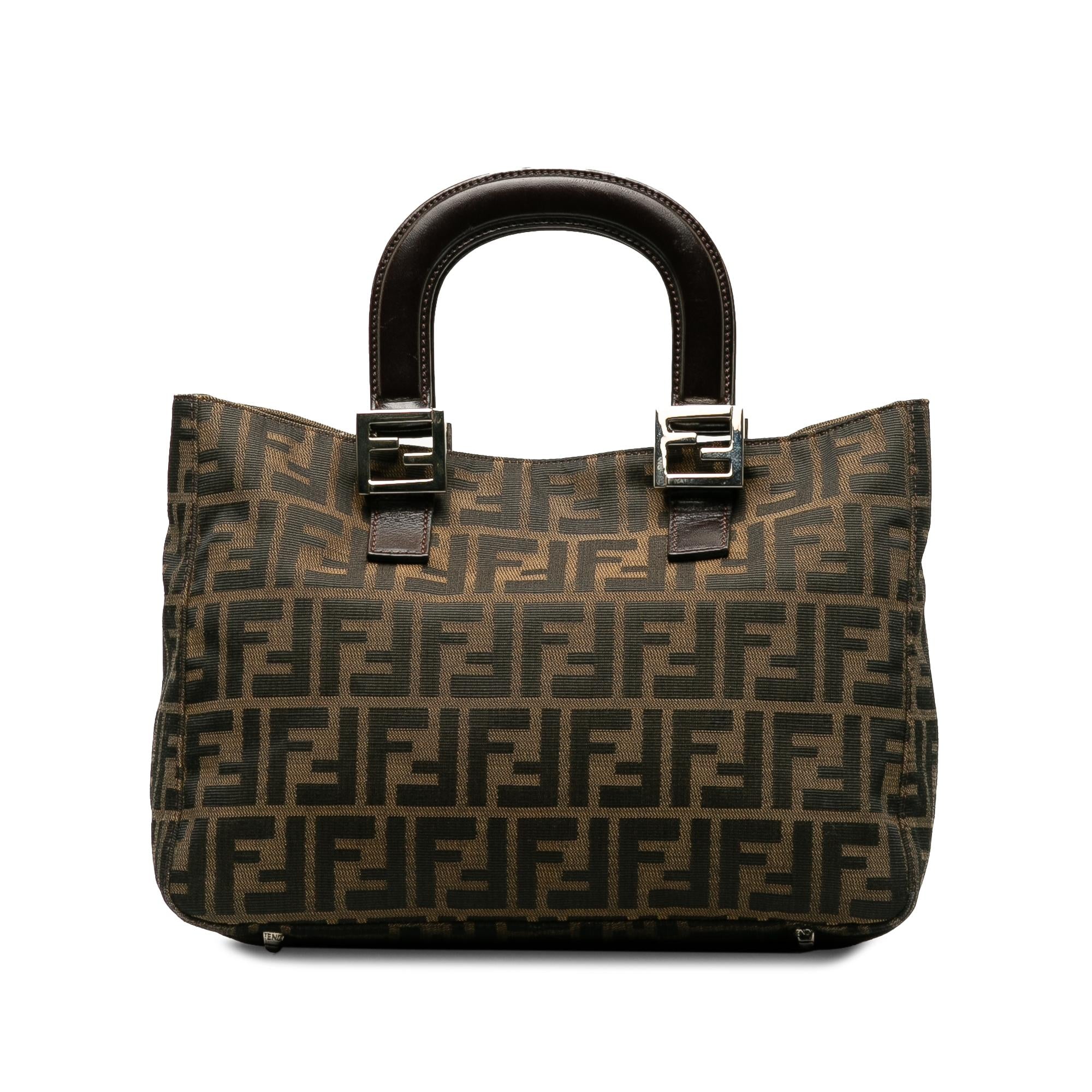 Fendi Small Zucca Canvas Twins Tote (SHG-kog7lI)