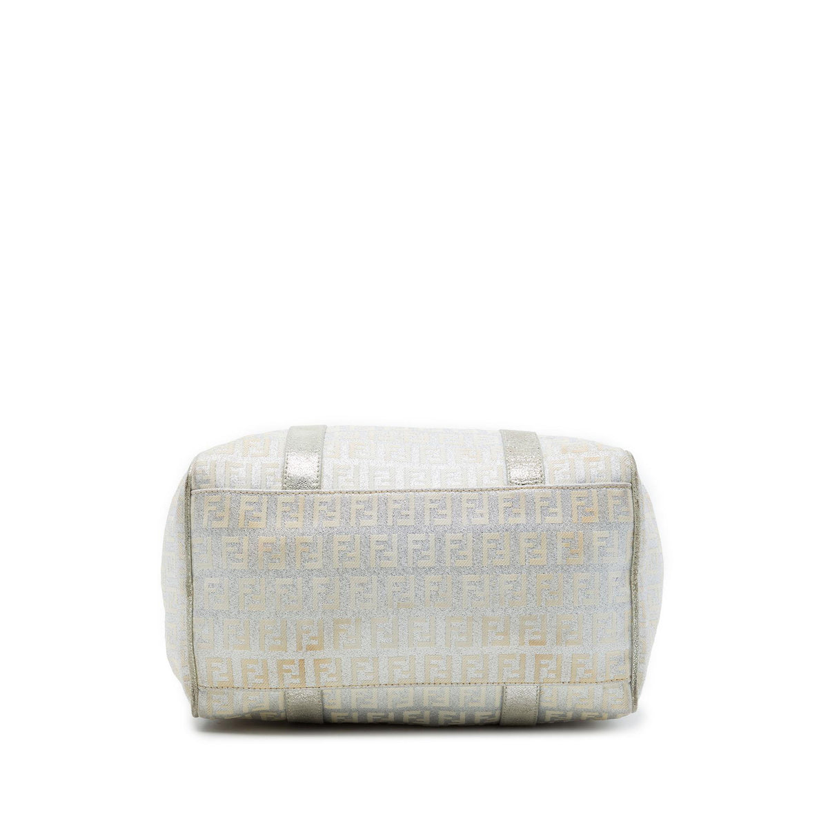Fendi Small Zucchino Metallic Canvas Forever Bauletto Boston Bag
