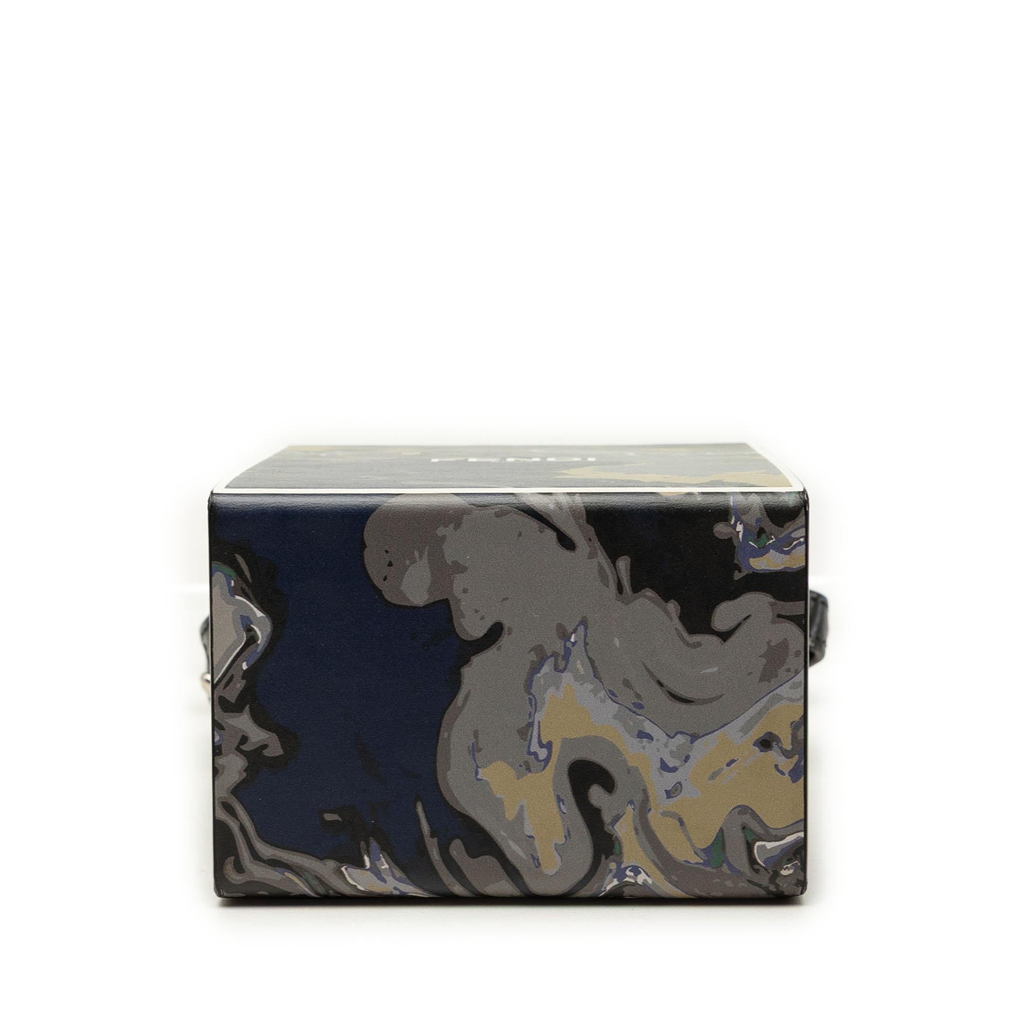 Fendi Smooth Calfskin Marble Print Vertical Box Crossbody