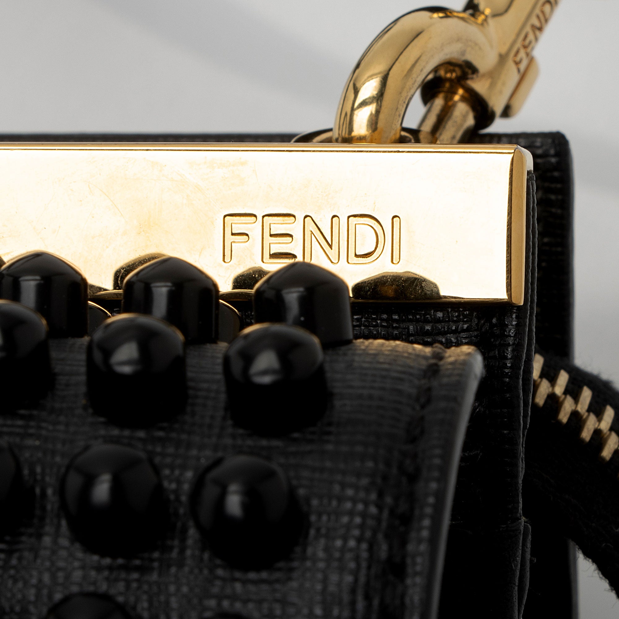 Fendi Studded Vitello Elite Demi Jour Monster Satchel (SHF-eH7Qgz)